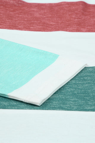 Green Colorblock Pullover Top