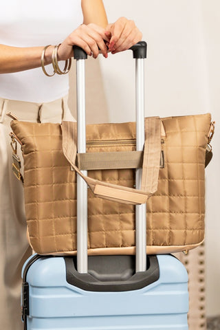 White Quilted Patchwork Large Tote Bag and Clutch 2pcs Set