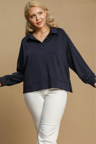 Luxeknit Long Sleeve Top - Navy